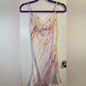 Timing Vibrant Pink and Orange Midi Dress